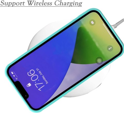 ETUI APPLE IPHONE 13 MINI CASE TURKUSOWY SILIKONOWY +MIEJSCE NA KARTY