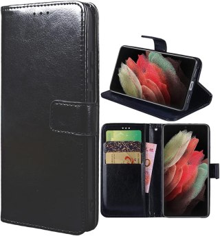 ETUI BLACKVIEW A90 CZARNE ZAMYKANE Z KLAPKĄ IMITACJA SKÓRY MIEJSCE NA KARTY