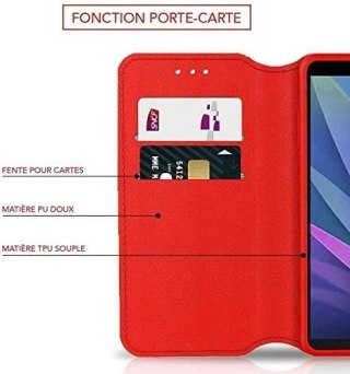 ETUI HUAWEI P40 LITE CZERWONE ZAMYKANE Z KLAPKĄ SOLIDNE