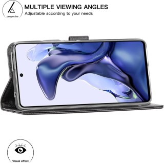 ETUI POKROWIEC DO XIAOMI MI 11T 5G / MI 11T PRO 5G CZARNE ZAMYKANE Z KLAPKĄ