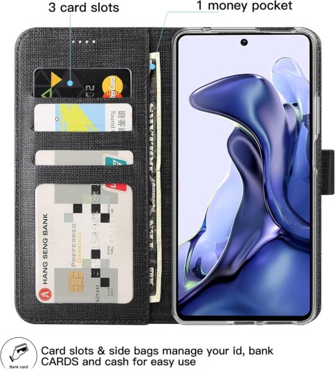 ETUI POKROWIEC DO XIAOMI MI 11T 5G / MI 11T PRO 5G CZARNE ZAMYKANE Z KLAPKĄ ETUI POKROWIEC DO XIAOMI MI 11T 5G / MI 11T PRO 5G CZARNE ZAMYKANE Z KLAPKĄ