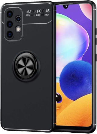 ETUI POKROWIEC DO SAMSUNG GALAXY A32 4G CZARNE SOLIDNE PLECKI +CZARNY RING