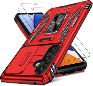 ETUI SAMSUNG GALAXY A52/ A52s CZERWONE PANCERNE SOLIDNE +2x SZKŁO HARTOWANE
