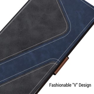 ETUI SAMSUNG GALAXY S22 ULTRA ZAMYKANE Z KLAPKĄ SZARAE GRANATOWE WYTRZYMAŁE