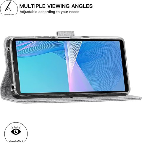 ETUI SONY XPERIA 10 III SZARE ZAMYKANE Z KLAPKĄ MIEJSCE NA KARTY OCHRONNE ETUI SONY XPERIA 10 III SZARE ZAMYKANE Z KLAPKĄ MIEJSCE NA KARTY OCHRONNE