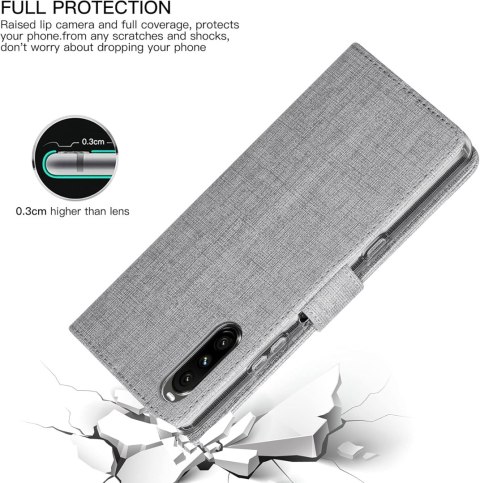 ETUI SONY XPERIA 10 III SZARE ZAMYKANE Z KLAPKĄ MIEJSCE NA KARTY OCHRONNE ETUI SONY XPERIA 10 III SZARE ZAMYKANE Z KLAPKĄ MIEJSCE NA KARTY OCHRONNE