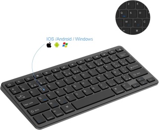 KLAWIATURA BEZPRZEWODOWA PODŚWIETLANA BLUETOOTH CZARNA iOs Android PC 28x12