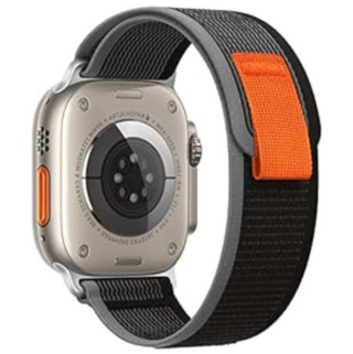 PASEK DO ZEGARKA APPLE WATCH 1/2/3/4/5/6/7/8/9/10/SE 42/44/45 CZARNY NYLON
