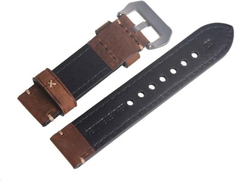 PASEK DO ZEGARKA BRĄZOWY SKÓRZANY UNIWERSALNY SREBRNA KLAMRA 22mm PASEK DO ZEGARKA BRĄZOWY SKÓRZANY UNIWERSALNY SREBRNA KLAMRA 22mm