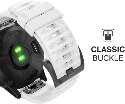 PASEK DO ZEGARKA GARMIN Fenix ​​7/7 Pro/6/6 Pro/5/5 Plus BIAŁY SILIKONOWY