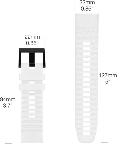 PASEK DO ZEGARKA GARMIN Fenix ​​7/7 Pro/6/6 Pro/5/5 Plus BIAŁY SILIKONOWY