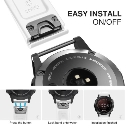 PASEK DO ZEGARKA GARMIN Fenix ​​7/7 Pro/6/6 Pro/5/5 Plus BIAŁY SILIKONOWY