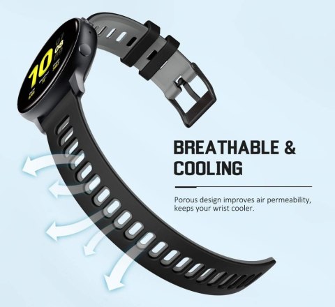 PASEK DO ZEGARKA Garmin Forerunner 245/645/55/158 CZARNO-SZARY SILIKONOWY PASEK DO ZEGARKA Garmin Forerunner 245/645/55/158 CZARNO-SZARY SILIKONOWY