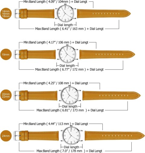 PASEK SKÓRZANY DO ZEGARKA SMARTWATCH JASNY BRĄZOWY/ŻÓŁTY UNIWERSALNY 22mm