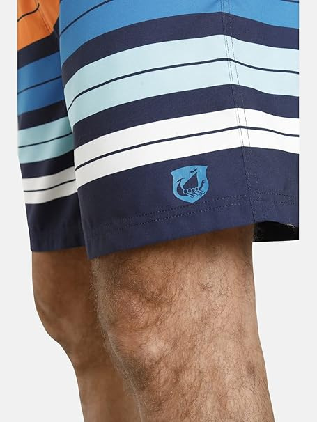 SPODENKI KĄPIELOWE MĘSKIE HJALMAR WZORZYSTE GRANATOWE W PASKI R. 4XL SPODENKI KĄPIELOWE MĘSKIE HJALMAR WZORZYSTE GRANATOWE W PASKI R. 4XL