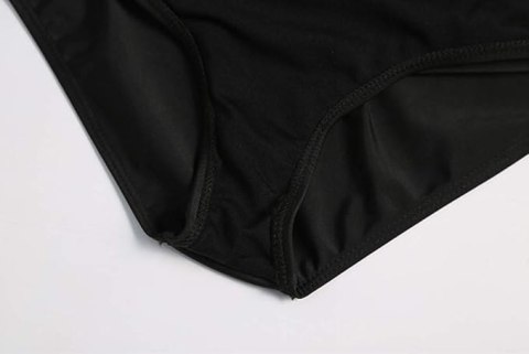STRÓJ KĄPIELOWY DWUCZĘŚCIOWY CZARNY PASKI 2XL STRÓJ KĄPIELOWY DWUCZĘŚCIOWY CZARNY PASKI 2XL