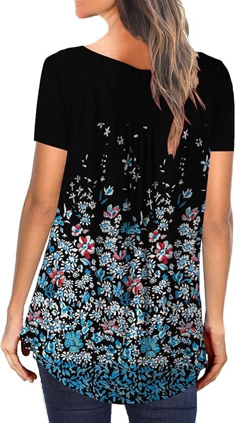 BLUZKA DAMSKA CZARNA KWIATY XXL BLUZKA DAMSKA CZARNA KWIATY XXL