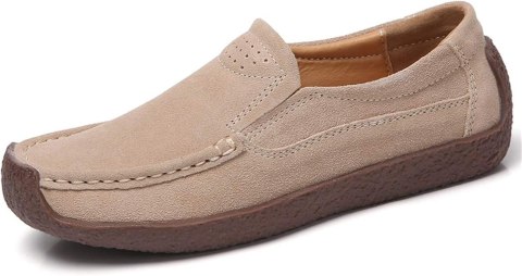 BUTY MOKASYNY DAMSKIE BEŻOWE ZAMSZOWE 38 BUTY MOKASYNY DAMSKIE BEŻOWE ZAMSZOWE 38