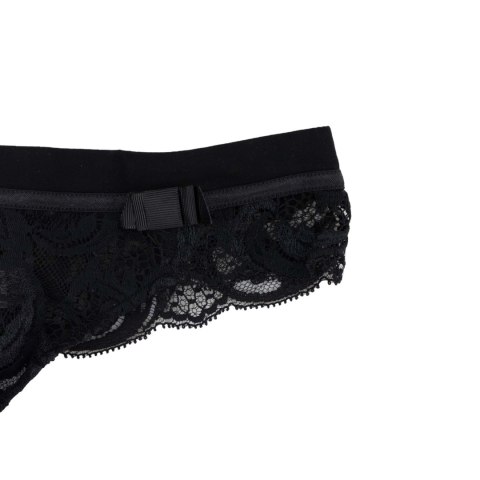 MAJTKI DAMSKIE LOU CZARNE STRINGI KORONKA 38 MAJTKI DAMSKIE LOU CZARNE STRINGI KORONKA 38