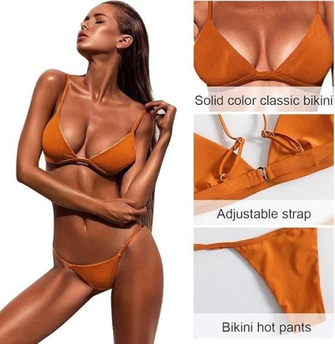 STRÓJ KĄPIELOWY DWUCZĘŚCIOWY POMARAŃCZOWY BIKINI M STRÓJ KĄPIELOWY DWUCZĘŚCIOWY POMARAŃCZOWY BIKINI M
