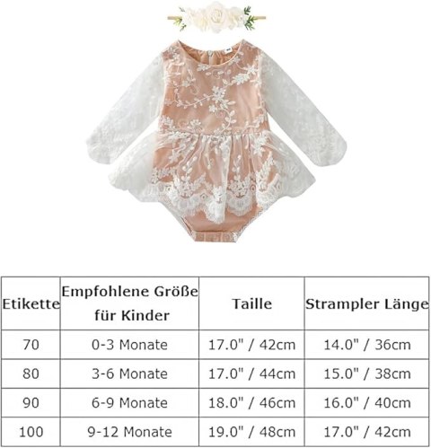 BODY DZIECIĘCE KORONKOWE BEŻOWO-BIAŁE R. 70 BODY DZIECIĘCE KORONKOWE BEŻOWO-BIAŁE R. 70