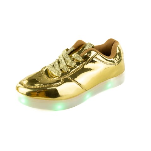BUTY DZIECIĘCE ZŁOTE Z ŚWIECĄCĄ PODESZWĄ R. 36,5 BUTY DZIECIĘCE ZŁOTE Z ŚWIECĄCĄ PODESZWĄ R. 36,5