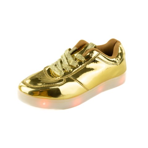 BUTY DZIECIĘCE ZŁOTE Z ŚWIECĄCĄ PODESZWĄ R. 36,5 BUTY DZIECIĘCE ZŁOTE Z ŚWIECĄCĄ PODESZWĄ R. 36,5