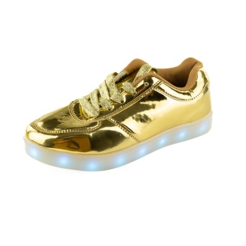 BUTY DZIECIĘCE ZŁOTE Z ŚWIECĄCĄ PODESZWĄ R. 36,5 BUTY DZIECIĘCE ZŁOTE Z ŚWIECĄCĄ PODESZWĄ R. 36,5