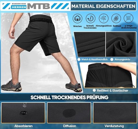 MĘSKIE SPODENKI BOJÓWKI CZARNE R. XL MĘSKIE SPODENKI BOJÓWKI CZARNE R. XL