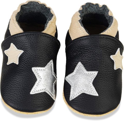 BUTY NIEMOWLĘCE SKÓRZANE MIĘKKIE CZARNE 0-6MSC BUTY NIEMOWLĘCE SKÓRZANE MIĘKKIE CZARNE 0-6MSC