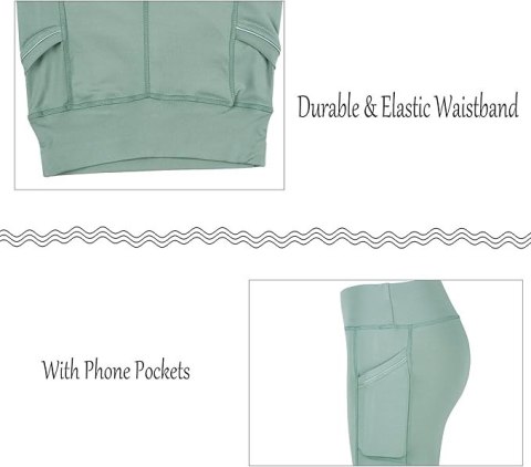 LEGGINSY DAMSKIE SPORTOWE 2PAK ŻÓŁTY ZIELONY 3/4 R.S/M LEGGINSY DAMSKIE SPORTOWE 2PAK ŻÓŁTY ZIELONY 3/4 R.S/M