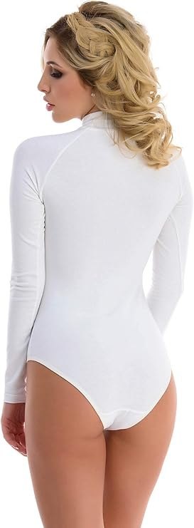 BODY DAMSKIE Z PÓŁGOLFEM BIAŁY R. M BODY DAMSKIE Z PÓŁGOLFEM BIAŁY R. M