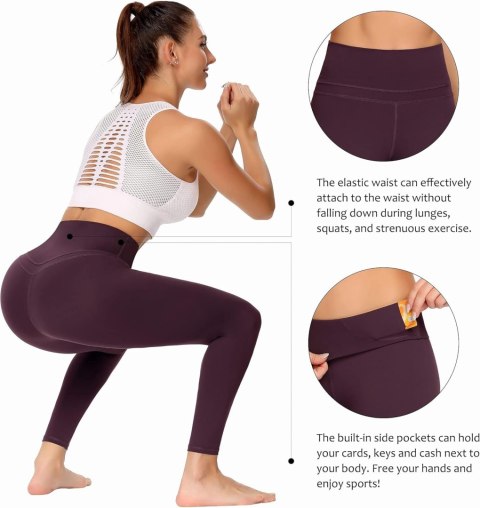 LEGGINSY DAMSKIE BEELU FIOLETOWE JOGA L LEGGINSY DAMSKIE BEELU FIOLETOWE JOGA L