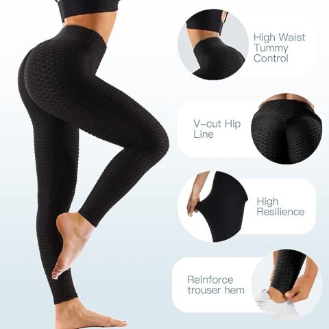 LEGGINSY DAMSKIE SPORTOWE CZARNE R. XL LEGGINSY DAMSKIE SPORTOWE CZARNE R. XL