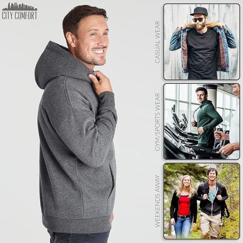 MĘSKA BLUZA JEDNOKOLOROWA Z KAPTUREM CITY COMFORT R. M MĘSKA BLUZA JEDNOKOLOROWA Z KAPTUREM CITY COMFORT R. M