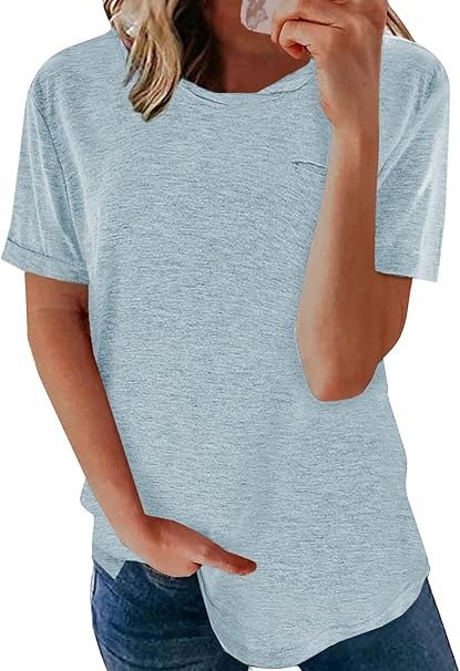 T-SHIRT DAMSKI NIEBIESKI KIESZONKA XL T-SHIRT DAMSKI NIEBIESKI KIESZONKA XL