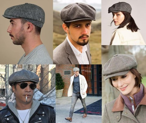 BERET MĘSKI Z DASZKIEM PŁASKIM CZARNY R.M STENSON BERET MĘSKI Z DASZKIEM PŁASKIM CZARNY R.M STENSON