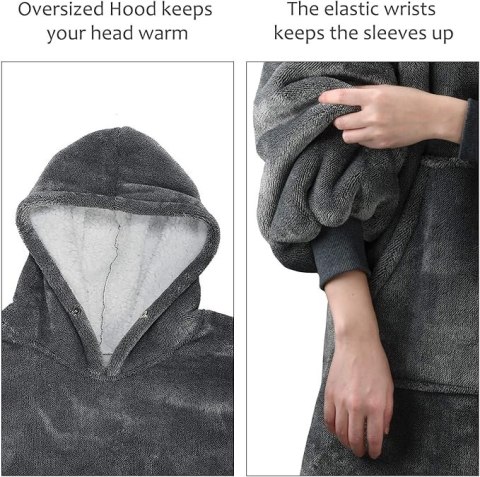 BLUZO KOC DAMSKI TIRRINIA SZARY OVERSIZE BLUZO KOC DAMSKI TIRRINIA SZARY OVERSIZE