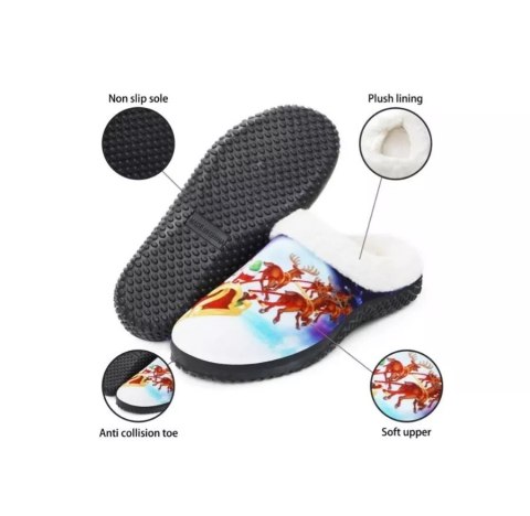 KAPCIE DAMSKIE MĘSKIE UNISEX ZIMOWE ŚWIĄTECZNE MIKOŁAJ GRANATOWE R. 45 KAPCIE DAMSKIE MĘSKIE UNISEX ZIMOWE ŚWIĄTECZNE MIKOŁAJ GRANATOWE R. 45