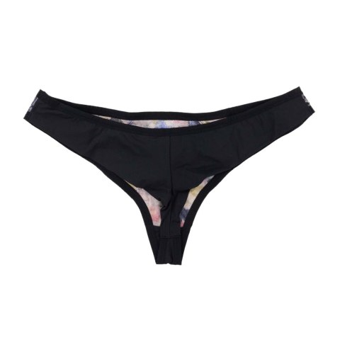 MAJTKI DAMSKIE LOU CZARNE Z KOLOROWĄ KORONKĄ STRINGI 42 MAJTKI DAMSKIE LOU CZARNE Z KOLOROWĄ KORONKĄ STRINGI 42