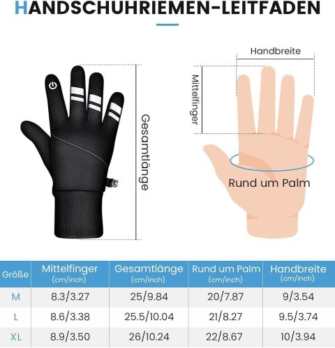 RĘKAWICZKI ZIMOWE SPORTOWE UNISEX ANTYPOŚLIZGOWE DOTYK LCD CIEPŁE R. M RĘKAWICZKI ZIMOWE SPORTOWE UNISEX ANTYPOŚLIZGOWE DOTYK LCD CIEPŁE R. M