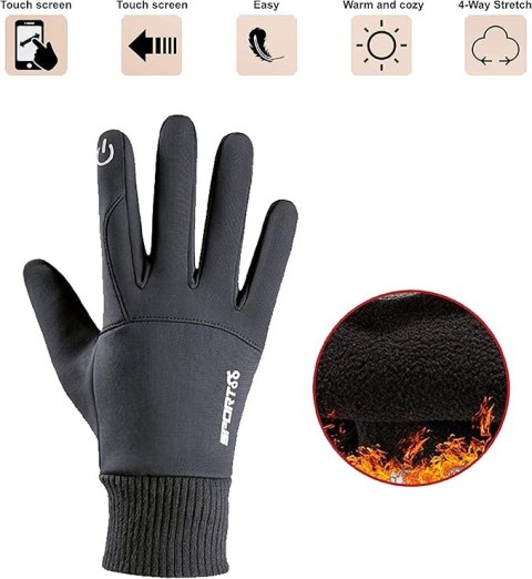 RĘKAWICZKI ZIMOWE UNISEX ANTYPOŚLIZGOWE DOTYK LCD CIEPŁE DZIANINA R. XL RĘKAWICZKI ZIMOWE UNISEX ANTYPOŚLIZGOWE DOTYK LCD CIEPŁE DZIANINA R. XL