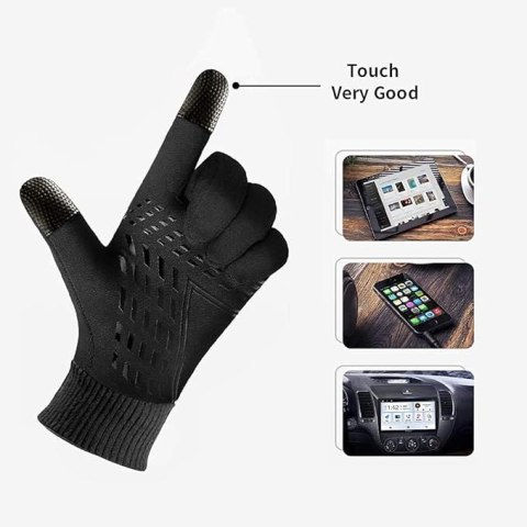 RĘKAWICZKI ZIMOWE UNISEX ANTYPOŚLIZGOWE DOTYK LCD CIEPŁE DZIANINA R. XL RĘKAWICZKI ZIMOWE UNISEX ANTYPOŚLIZGOWE DOTYK LCD CIEPŁE DZIANINA R. XL