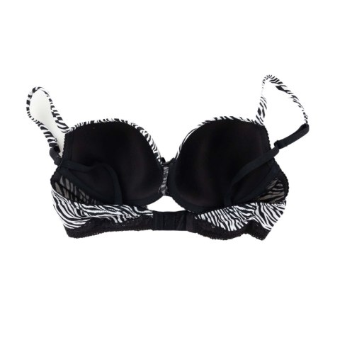 STANIK BIUSTONOSZ DAMSKI VANITY FAIR CZARNO BIAŁA ZEBRA 75C