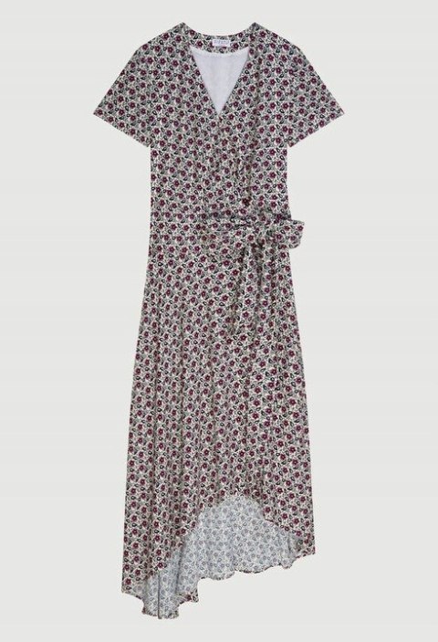 SUKIENKA KOPERTOWA CLAUDIE PIERLOT RETRO KWIATY 40 SUKIENKA KOPERTOWA CLAUDIE PIERLOT RETRO KWIATY 40