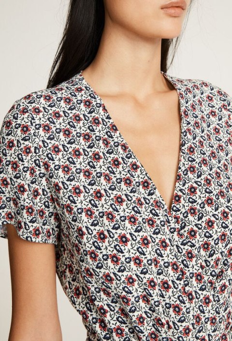 SUKIENKA KOPERTOWA CLAUDIE PIERLOT RETRO KWIATY 40 SUKIENKA KOPERTOWA CLAUDIE PIERLOT RETRO KWIATY 40