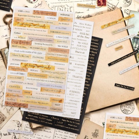 12x ARKUSZ Z NAKLEJKAMI SMALL TALK SCRAPBOOKING NAKLEJKI SENTENCJE ZESTAW