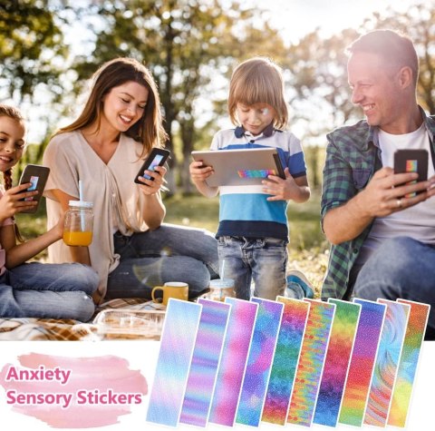 40xNAKLEJEK SENSORYCZNYCH KOLOROWYCH PASKI TEKSTUROWANE ROZŁADOWUJĄCE STRES