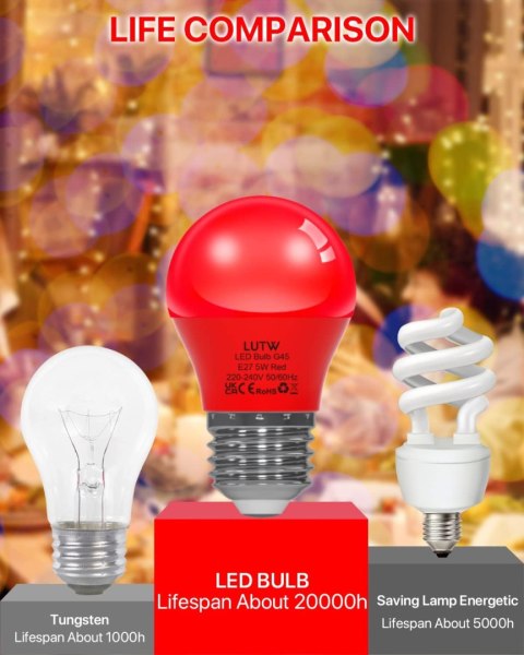 6x ŻARÓWKA LED KOLOROWE E27 G45 5W 450lm RÓŻ ZIELONY NIEBIESKI CZERWONY RGB 6x ŻARÓWKA LED KOLOROWE E27 G45 5W 450lm RÓŻ ZIELONY NIEBIESKI CZERWONY RGB