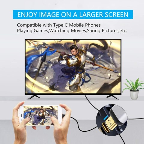 ADAPTER USB-C ŻEŃSKI NA HDMI MĘSKI 4K@60Hz ADAPTER USB-C ŻEŃSKI NA HDMI MĘSKI 4K@60Hz